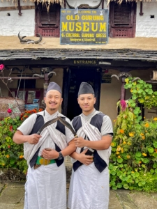Chhiring also visited The Old Gurung Museum, where he and his son, Mingmar, tried on custom clothing and posed with gurkha knives called khukuri, used in WWII.