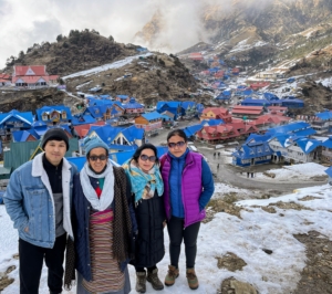 Here's a photo of Chhiring's family including his mom, Damu Sherpa, who accompanied them on many of their treks.