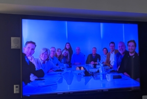 And here I am in our meeting - everyone is well and ready to continue working on our many projects for 2022. We took this photo of our group on the large monitor.
