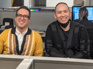 Here is our VP of product development, Zaki Kamandy, on the left, with Keith Li, one of our dedicated IT consultants - don't worry, they only removed their masks for this photo.