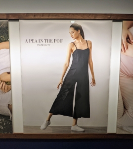 Destination Maternity oversees A Pea in the Pod, one of their two designer maternity wardrobe businesses. A Pea in A Pod offers clothing for every stage of pregnancy.