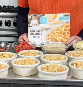 This is my Martha Stewart Kitchen Four Cheese Macaroni & Cheese. It comes with an indulgent combination of sharp cheddar, fontina, parmesan, and gruyere cheeses with buttery panko breadcrumbs. Click here for a listing of stores carrying my Collection of delicious frozen foods.