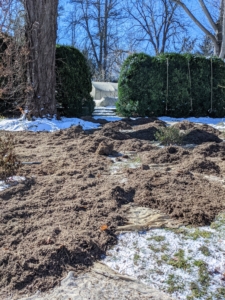 During the course of the year, my outdoor grounds crew amasses large amounts of organic debris – felled trees, branches, leaves, etc., but none of the material goes to waste. It is either repurposed quickly as milled lumber and wood chips, or made into mulch and compost.