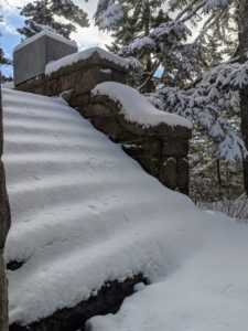 These are the bottom of those steps. Despite all the beauty, it’s a lot of snow to shovel around the house. Fortunately, the warmer day temperatures helped to melt it.