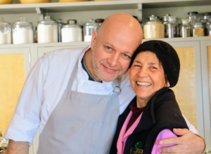 Here she is with my friend, Chef Pierre Schaedelin. They worked on many dinners together.