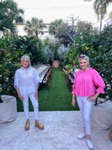 Here I am with my longtime publicist and dear friend, Susan Magrino, CEO of Magrino PR. We stopped by during the day to see all the preparations.