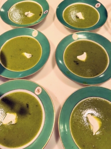 Here is my pea soup - the silky smooth texture of this soup is an elegant way to show off the subtle flavor of peas.