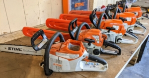 STIHL’s most well-known tool is the chainsaw. STIHL designed and built its first electric chain saw in 1926 and 94 years later, it is still one of its best pieces of equipment. The chainsaw has soft grips for comfortability and secure maneuverability.