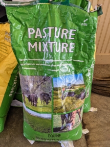 We're using a specialized pasture mixture formulated for horses.