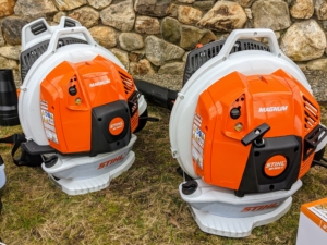 We’ve been using STIHL’s backpack blowers for years here at my farm. These blowers are powerful and fuel-efficient. The gasoline-powered engines provide enough rugged power to tackle heavy debris while delivering low emissions.