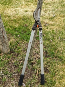 Another favorite hand tool is the STIHL lopper. Its aluminum handle measures a full 32-inches and the specially designed cutting head has a cutting capacity of two-inches. My gardener, Brian, likes to use this tool when pruning the fruit trees in my orchard. I like hand tools to be used whenever possible - they make more exact, clean cuts.