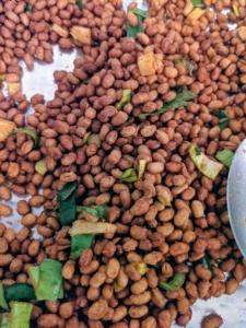 Popular New Year's appetizers include chana. Chana masala, also known as channay, chole masala, chhole masala, chole or chholay, is a dish originating from India. The main ingredient is a variety of chickpeas called chana or kala chana.