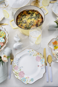 Add a fresh touch of opulence to spring tablescapes with this set of Baroque salad plates from my Collection exclusively at Macy's. They feature a delightful floral design complete with sculptural curves and gold-tone rims.