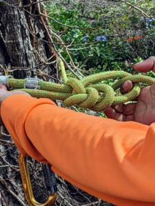 All the climbers are trained in tying a variety of safety arbor knots.