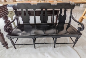 A nice black bench... for sale!