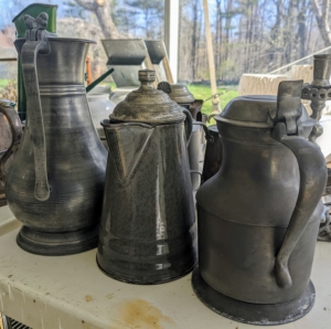 Old English style pewter pitchers... for sale!