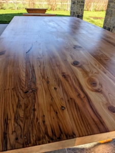 Look at the beautiful finish. Peter did not use any epoxy to fill the knots and natural holes in the wood - he left them as is.