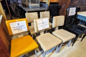 Some of the chairs were labeled with information about the type and make - I always like to impart a little information, even at my tag sale.