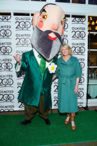 Here I am with the Frederick Law Olmsted mascot at the Olmsted Bicentennial Gala "Parks For All People." The event was presented by the National Association For Olmsted Parks last week. (Photo by Sean Zanni/Patrick McMullan via Getty Images)