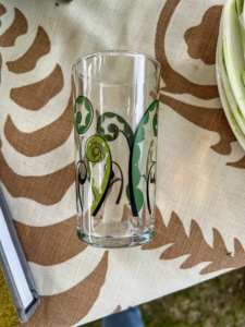 There were also botanical themed glasses for sale.