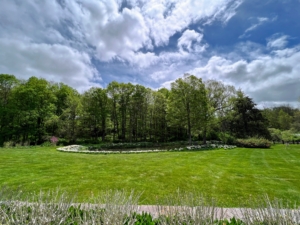 Here's a stunning view of the Clove Brook Farm pond where Christopher's geese love to visit.