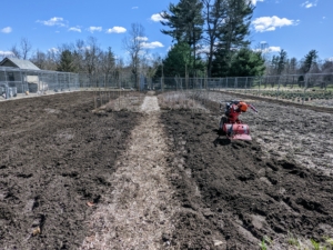 Building up the soil is the most important part of preparing a garden for growing vegetables and flowers. Deep, organically rich soil will encourage and support the growth of healthy root systems. Once the soil is fertilized, it’s ready for rototilling. The purpose of tilling is to mix organic matter into the soil, help control weeds, break up crusted soil, and loosen the earth for planting.