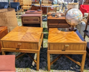 There's furniture for sale - some vintage and some new. It's the thrill of the hunt at Brimfield - so much to see!