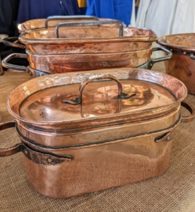The Marston House is located in Wiscassett, Maine. On this day, they were selling these handsome copper containers.