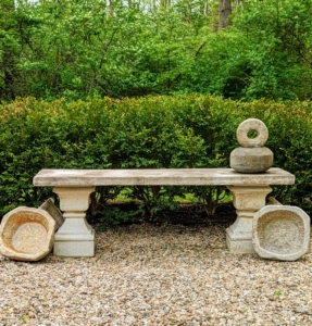 This stone bench sat nearby. Flanking it are more of Patsy’s beautiiful stone vessels. It was a wonderful lunch and a refreshing afternoon - thank you so much, Patsy.