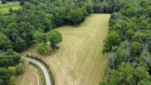 Here is an aerial view of the middle field. The fields will grow another crop and we'll harvest the second cut come September. I am so excited to see all these bales of hay made right here at my farm. Do you bale hay where you live? Share your comments below – I would love to read them.