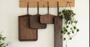 Here is a selection of KHEM Studios boards in dark walnut wood.