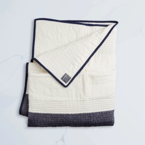 Each covering is inspired by natural and architectural elements discovered locally and during travels to favorite destinations. And every quilt is made of linen, which is all-natural and stronger than cotton. And completely recyclable, too.