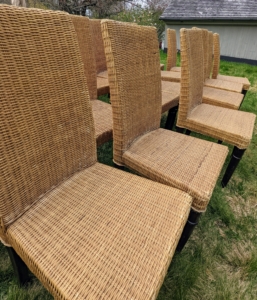 And so are these wicker side chairs - they come in sets of eight or sets of four.