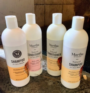 My line of shampoos and conditioners are all-natural, hypoallergenic and gentle enough for regular bathing. The formulas are also paraben and sulfate-free. My moisturizing shampoo and conditioner cleanse and intensely moisturize the dog’s skin and coat. When bathing a dog, it’s essential to use products made especially for dogs because of the differences in pH balance.