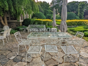 Over on the other side, tables and other seating arrangements - everything is now all matched and ready for summer entertaining.