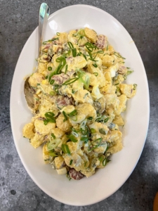 And here is a classic potato salad - every one devoured and enjoyed.