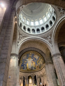 Here's a view inside the Basilica, where the ceiling is decorated with the largest mosaic in France.