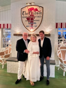 It was a perfect evening for a late summer dinner. Here I am with our host, Dennis Basso, and Curtis Bashaw, managing partner of Cape Resorts, which oversaw The Pridwin's extensive two-year renovation.
