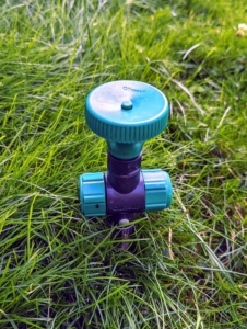 These sprinklers are easy to push into the ground wherever needed and offer full circular coverage.
