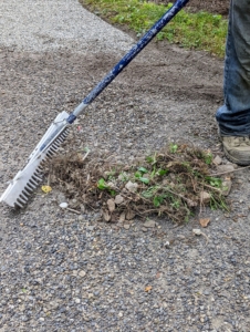 This rake also helps to clear the area of unwanted debris.