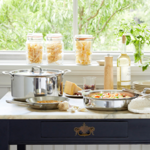 These pots and pans are perfect for making dishes that include sauces - try it for our quick and delicious shrimp pasta dish.