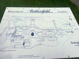 Visitors to Wethersfield Garden are able to view the property map, showing the formal garden near the main house.