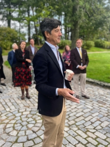 Wethersfield's Director of Horticulture Toshi Yano greets guests and thanks everyone for attending the ICAA's Bunny Mellon Symposium.