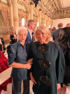 Here I am with Carolina Herrera, one of the world's most distinguished designers. It was so good to catch up with her before the show.