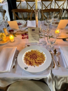 Here is another pretty table setting with custom menu cards by The Printery.