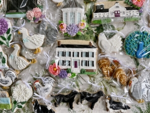 All the guests received decorated cookies by Nikki Berry depicting the buildings and animals of Clove Brook Farm.