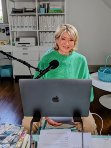 When guests cannot record with me in person, I set up a computer and connect with them through a program that allows us to record online. I can do these podcasts with anyone around the world as long as there is a strong WiFi connection. Technology has come a long way.