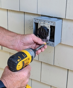 The outlet socket is then screwed into the box along with the weather protective cover. The ChargePoint is designed and tested to be safe, efficient, and reliable.