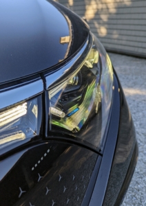 In the front, full-LED and digital LED state-of-the-art headlights for safety.