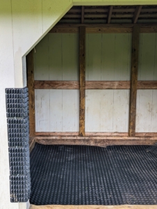 These rubber mats are designed specifically for stalls to hold excessive weight and to prevent wear and tear in the space. The knob-topped surface also helps to prevent slips and falls for both people and the horses.